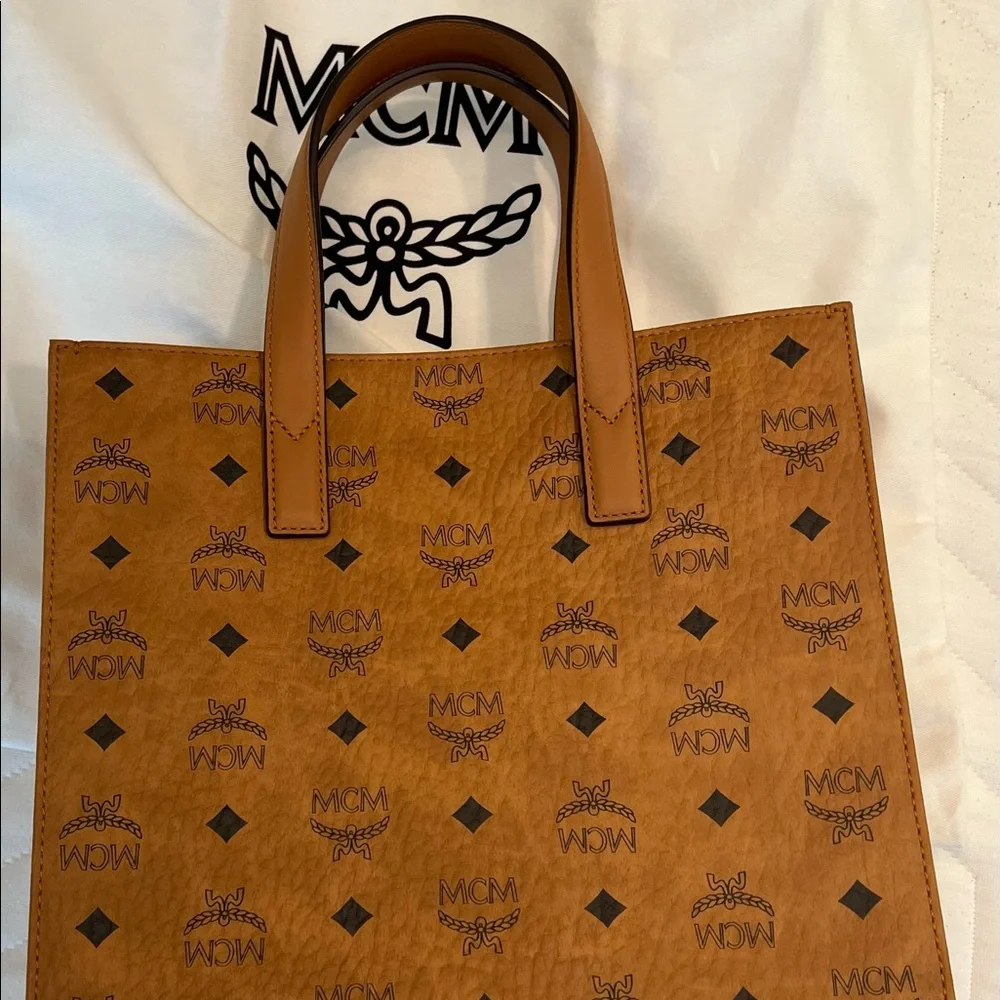 MCM Monogram Visetos Tote in Cognac - Picture 7 of 9